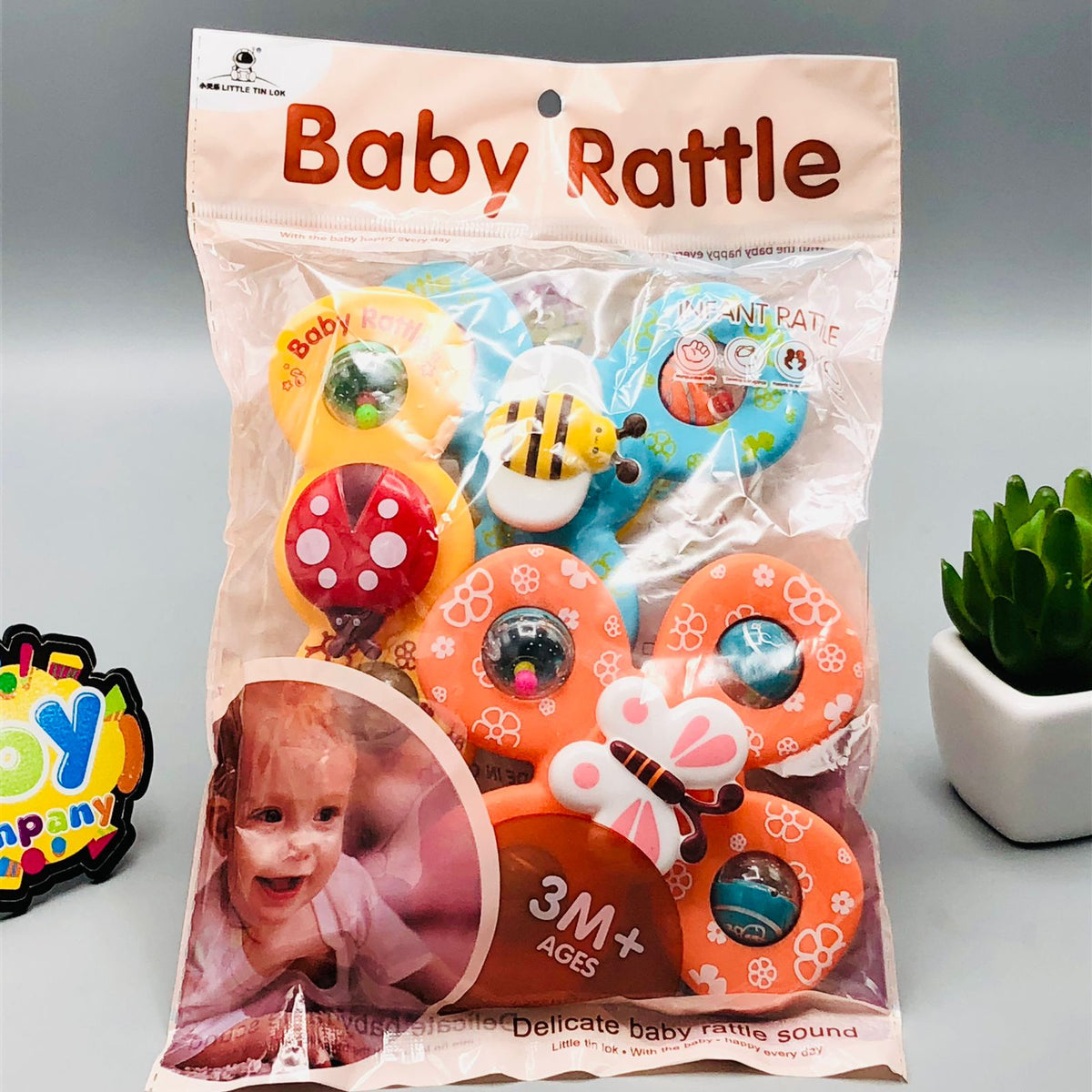 3in1 Delicate Sound Baby Girl Rattle Set