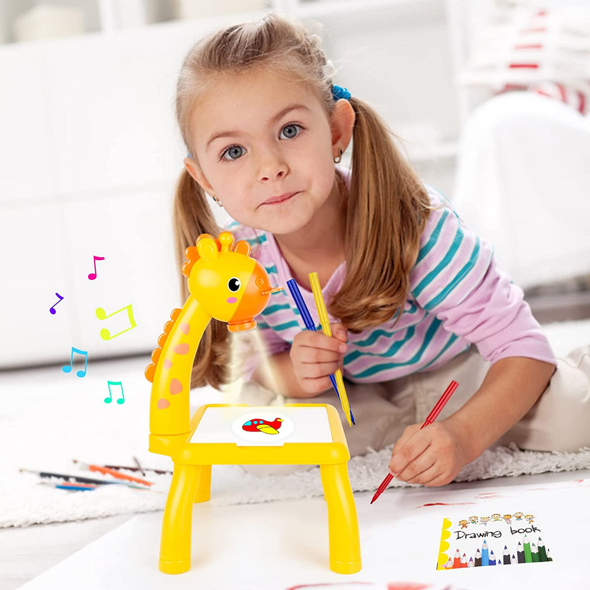 Kids Giraffe Projection  Table - Yellow