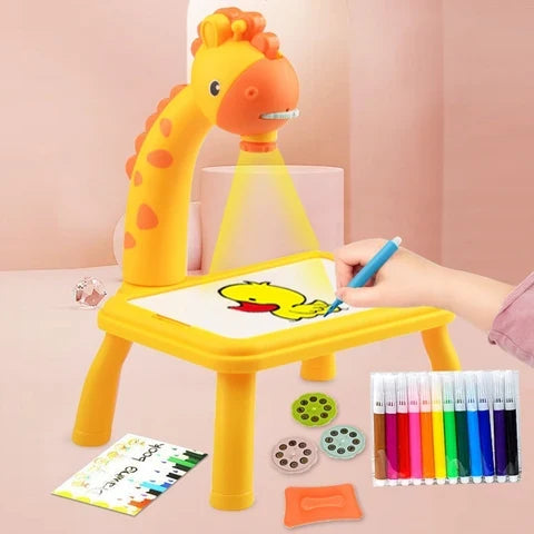 Kids Giraffe Projection  Table - Yellow