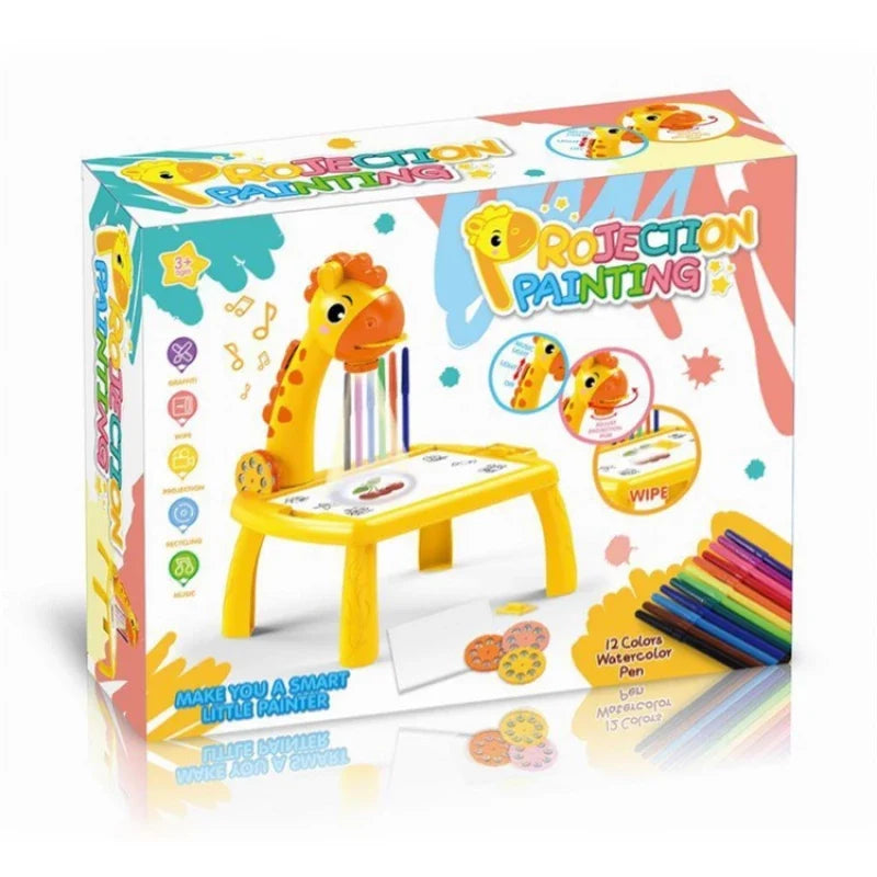 Kids Giraffe Projection Table - Yellow – kiddoo.pk